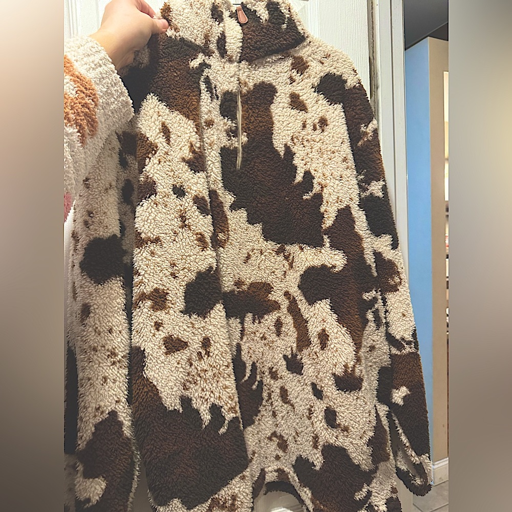 Cow Print Sherpa